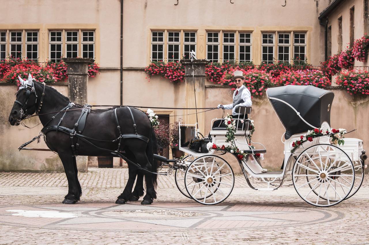 Quoi de plus romantique qu'un mariage en calèche ?